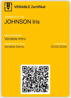 VERIABLE Apple Wallet pass